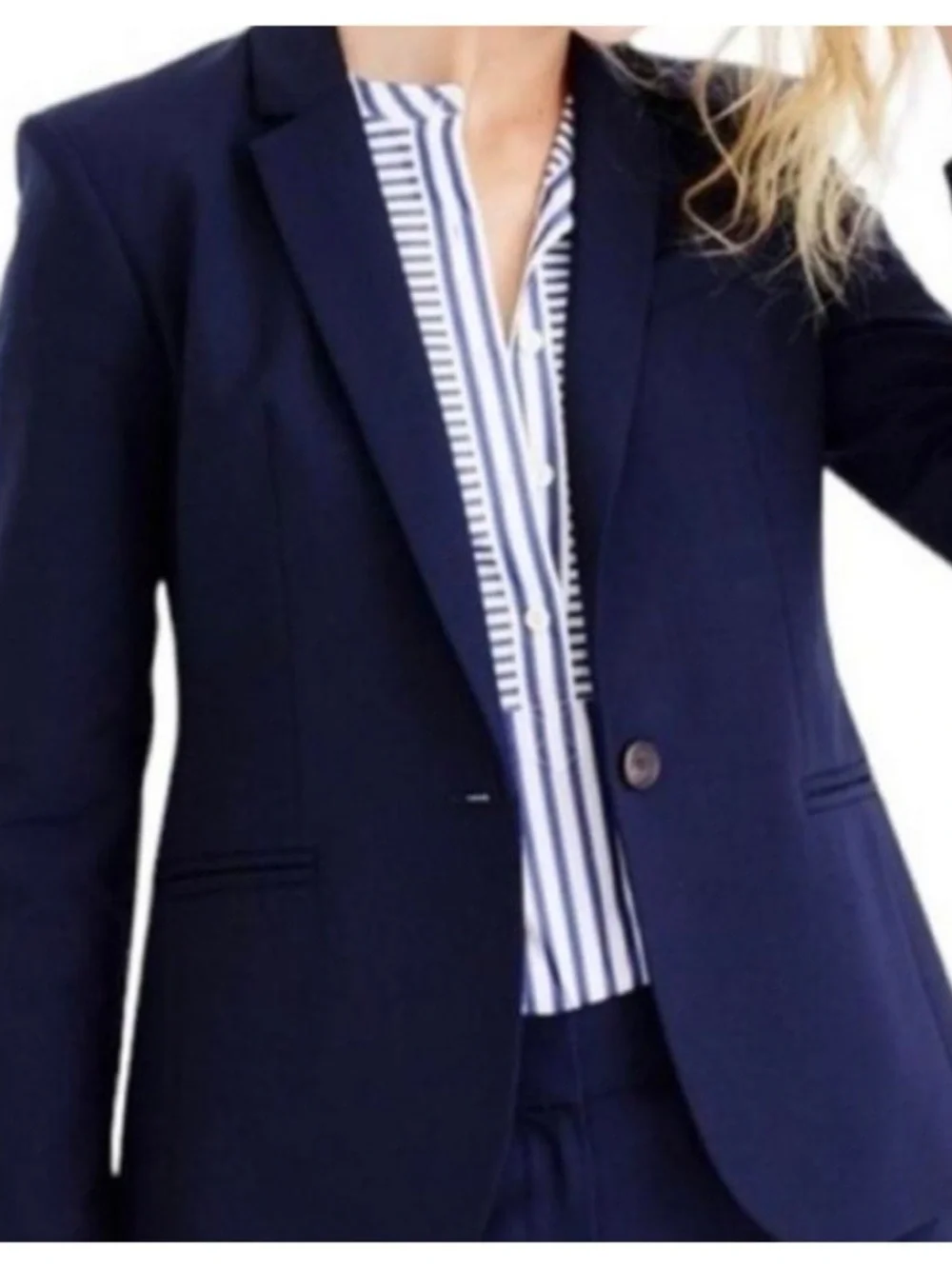 J.Crew Tollegno Navy Blue Single Button Blazer size 2P